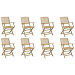 vidaXL Chaises de jardin pliantes lot de 8 54x61x88 cm bois d'acacia