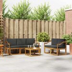 vidaXL Ensemble de canapés d'extérieur 6 pc Naturel et Anthracite