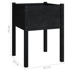 vidaXL Jardinières 2 Pièces Noir 50x50x70 cm Bois de pin massif