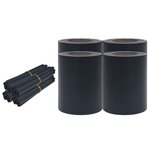 vidaXL Écrans d'intimité de jardin 4 Pièces PVC 35x0 19 m Gris foncé mat