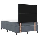 vidaXL Lit à ressorts avec matelas Gris foncé 120 x 200 cm Velours