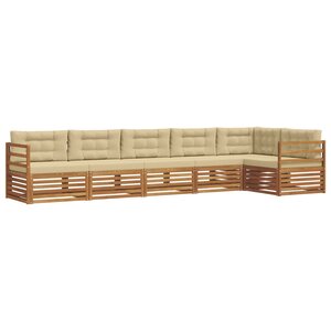 vidaXL Ensemble de canapés d'extérieur 6 Pièces Naturel et Beige