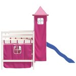 vidaXL Lit mezzanine enfants avec tour rose 80x200cm bois pin massif