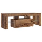 vidaXL Meuble TV avec lumières LED vieux bois bois d'ingénierie