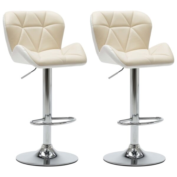 vidaXL Tabourets de bar lot de 2 crème similicuir