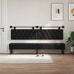 vidaXL Tête de lit suspendue Avec lumière LED Noir Velours
