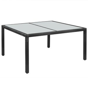 vidaXL Table de jardin noir 150x90x75 cm résine tressée