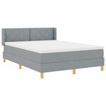 vidaXL Lit à ressorts avec matelas Gris clair 190 x 140 cm Polyester