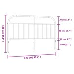 vidaXL Tête de lit de remplacement métal noir 135 cm