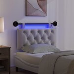 vidaXL Tête de lit suspendue Avec lumière LED Gris nuage Tissu