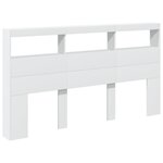 vidaXL Armoire tête de lit avec LED blanc 180x17x102 cm