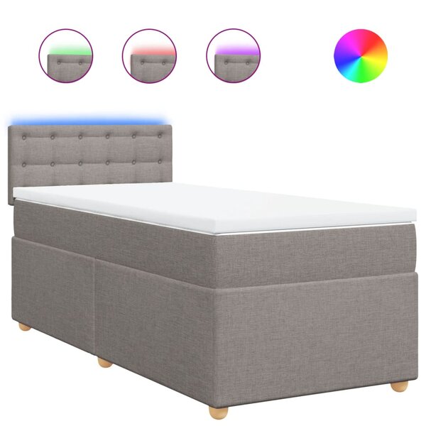 vidaXL Sommier à lattes de lit avec matelas Taupe 80x200 cm Tissu