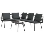 vidaXL Ensemble de canapé de jardin 2 Pièces Noir polyrotin