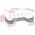 vidaXL Ensemble de canapé de jardin 8 Pièces Marron et rouge polyrotin