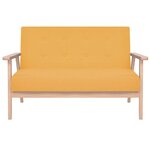 vidaXL Ensemble de canapé 3 Pièces Tissu jaune