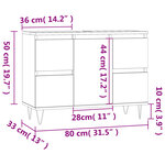vidaXL Armoire salle de bain gris béton 80x33x60cm bois d'ingénierie