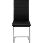 Lot de 4 chaises pieds acier siège de salon cuisine salle à manger design carré élégant noir 08_0000147/2
