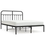 vidaXL Cadre de lit métal sans matelas avec tête de lit noir 140x200cm