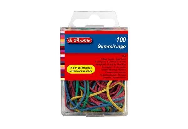 Boite de 100 bracelets élastiques  couleurs assorties  tailles mélangées HERLITZ