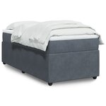 vidaXL Sommier à lattes de lit et matelas Gris foncé 80x200 cm Velours
