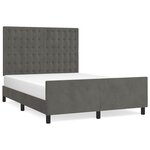vidaXL Cadre de lit sans matelas gris foncé 140x200 cm velours