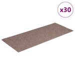 vidaXL Tapis d'escalier autocollants 30 pièces 60 x 25 cm Marron clair Rectangulaire