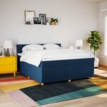 vidaXL Sommier à lattes de lit avec matelas Bleu 180x200 cm Tissu
