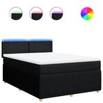 vidaXL Sommier à lattes de lit avec matelas Noir 160x200 cm Tissu
