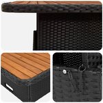 vidaXL Ensembles de meubles avec oreiller 4 Pièces Noir et Crème Rotin PE
