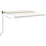 Vidaxl auvent manuel rétractable avec led 4 5x3 5 m crème