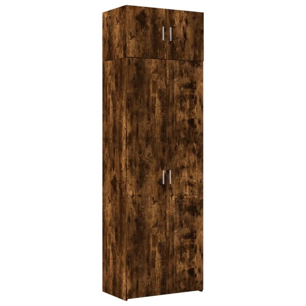 vidaXL Armoire de rangement chêne fumé 70x42 5x225cm bois d'ingénierie