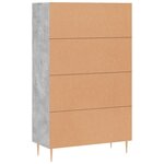 vidaXL Buffet haut gris béton 69 5x31x115 cm bois d'ingénierie