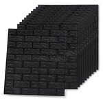vidaXL Papier peint 3D autoadhésif Briques 40 Pièces Noir