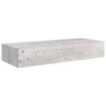 vidaXL Étagère à tiroir murale Gris béton 60x23 5x10 cm MDF
