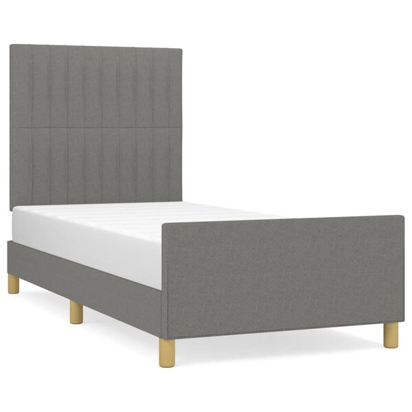 vidaXL Cadre de lit sans matelas gris foncé 90x200 cm tissu