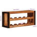 vidaXL Étagère à vin Marron 100 x 45 x 33 cm Bois d'Acacia Massif