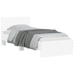 vidaXL Cadre de lit avec tête de lit et lumières LED blanc 75x190 cm