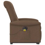 vidaXL Fauteuil inclinable de massage électrique Marron Tissu