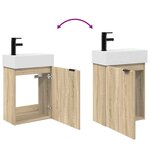 vidaXL Meuble de salle de bain avec robinet Chêne Sonoma