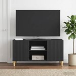 vidaXL Meuble TV Noir 102 x 34 5 x 50 cm Bois d'ingénierie