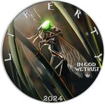 Pièce de monnaie en Argent 1 Dollar g 31.1 (1 oz) Millésime 2024 CICADA APOCALYPSE