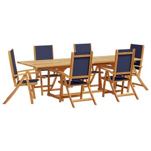 vidaXL Ensemble à Manger de jardin 7Pièces bois d'acacia solide textilène