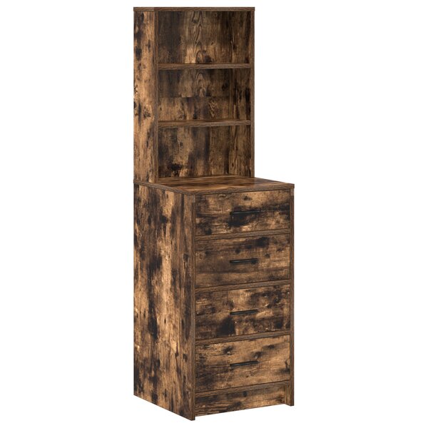 Highboard vidaXL Chêne Fumé 40x41x135 cm Bois d'ingénierie