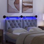 vidaXL Tête de lit suspendue Avec lumière LED Bleu denim Tissu