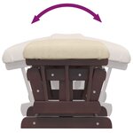 vidaXL Chaise berçante avec repose-pied Blanc crème Tissu