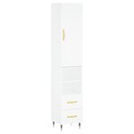 vidaXL Buffet haut Blanc 34 5x34x180 cm Bois d'ingénierie