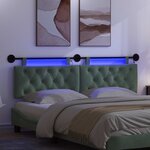 vidaXL Tête de lit suspendue Avec lumière LED Vert Mer Velours