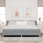 vidaXL Lit boxspring avec matelas Gris clair 200 x 200 cm tissu