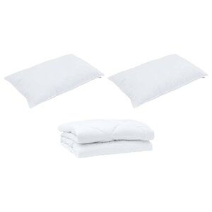 vidaXL Duvet d'été simple avec oreiller 3 Pièces Blanc Microfibre
