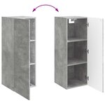 vidaXL Armoire Murale 33 x 34 5 x 90 cm Bois d'ingénierie Gris béton